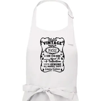 Kuchyňská zástěra Vintage Etiketa - 1952 - Dámská zástěra na vaření - Univerzální velikost ( Bílá )