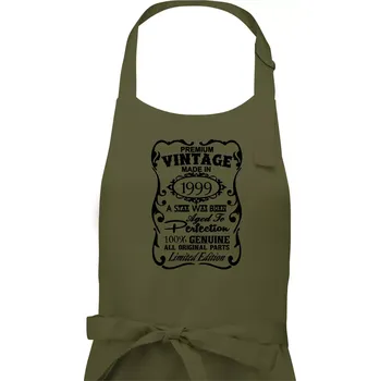 Kuchyňská zástěra Vintage Etiketa - 1999 - Dámská zástěra na vaření - Univerzální velikost ( Khaki )