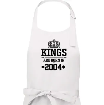 Kuchyňská zástěra Kings are born in 2004 - Pánská zástěra na vaření - Univerzální velikost ( Bílá )