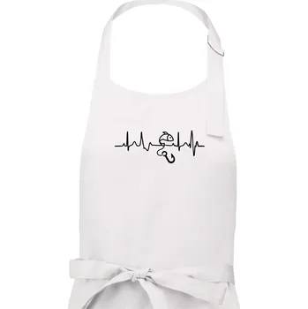 Kuchyňská zástěra Ekg rybaření - Dámská zástěra na vaření - Univerzální velikost ( Bílá )