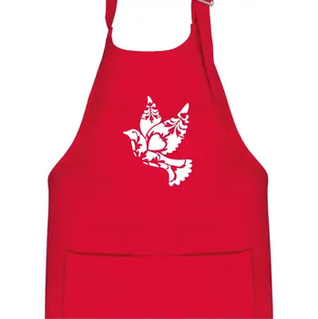 Kuchyňská zástěra Ptáček vzorovaný - Dětská zástěra na vaření - Univerzální velikost ( Červená )