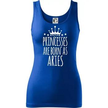 Dámské tričko Princesses are born as Aries - Beran - Dámské tílko - 2XL ( Královská modrá )