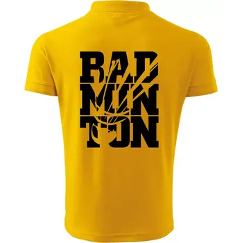 Pánská košile Badminton nápis - Polokošile pánská Pique Polo 203 - 5XL ( Žlutá )
