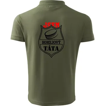 Pánská košile Hokejový táta - puk - Polokošile pánská Pique Polo 203 - 2XL ( Khaki )