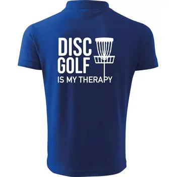 Pánská košile Disc golf is my therapy - Polokošile pánská Pique Polo 203 - 5XL ( Královská modrá )