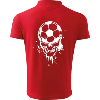 Pánská košile Fotbal lebka splash - Polokošile pánská Pique Polo 203 - S ( Červená )