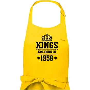 Kuchyňská zástěra Kings are born in 1958 - Pánská zástěra na vaření - Univerzální velikost ( Žlutá )