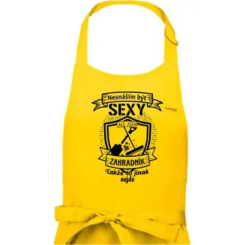 Kuchyňská zástěra Nesnáším být sexy zahradník - Pánská zástěra na vaření - Univerzální velikost ( Žlutá )