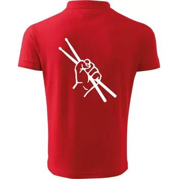 Pánská košile Paličky ruka - Polokošile pánská Pique Polo 203 - 5XL ( Červená )