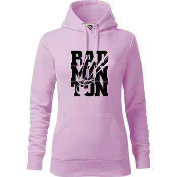 Dámská mikina Badminton nápis - Mikina dámská Cape s kapucí - XS ( Orchid )