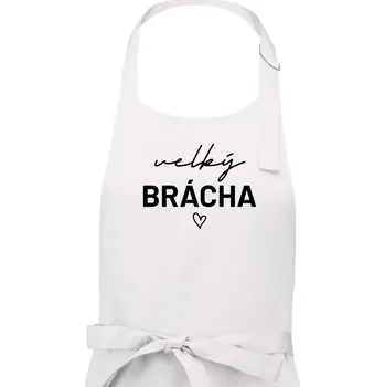 Kuchyňská zástěra Velký brácha - nápis na prsou - Pánská zástěra na vaření - Univerzální velikost ( Bílá )