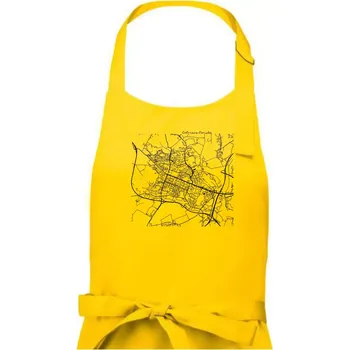 Kuchyňská zástěra Mapy měst černobílé Ostrava Poruba - Dámská zástěra na vaření - Univerzální velikost ( Žlutá )