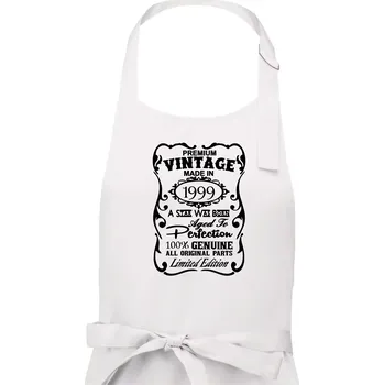 Kuchyňská zástěra Vintage Etiketa - 1999 - Pánská zástěra na vaření - Univerzální velikost ( Bílá )