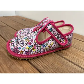 Dívčí bačkory Beda barefoot Bačkůrky - MUSIC (BF 060010/W), Boty Beda Velikost: 23