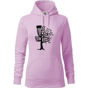Dámská mikina Disc golf pozor strom - Mikina dámská Cape s kapucí - XS ( Orchid )
