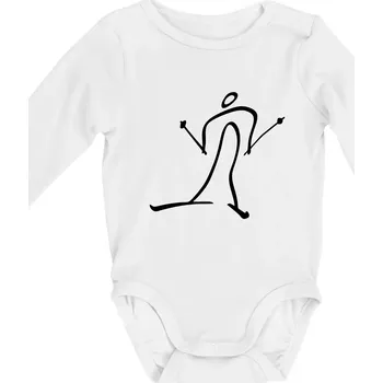 Dětská móda Běžkař kreslený - Body kojenecké s dlouhým rukávem - Dlouhý r. do 3 měs ( Bílá )