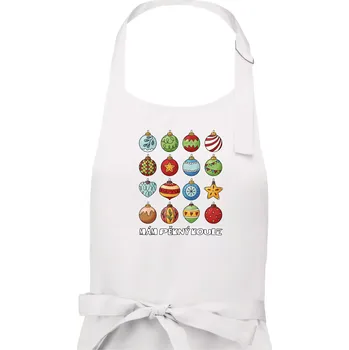 Kuchyňská zástěra Mám pěkný koule - Dámská zástěra na vaření - Univerzální velikost ( Bílá )