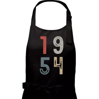 Kuchyňská zástěra Vintage číslice 1954 - Pánská zástěra na vaření - Univerzální velikost ( Černá )