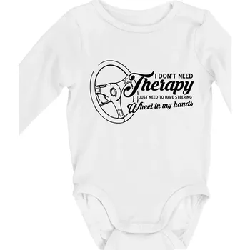 Kojenecký body I don't need therapy wheel in my hands (vedle sebe) - Body kojenecké s dlouhým rukávem - Dlouhý r. do 3 měs ( Bílá )