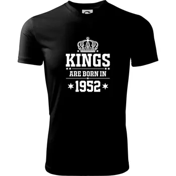 Pánské tričko Kings are born in 1952 - Pánské triko Fantasy sportovní (dresovina) - 2XL ( Černá )