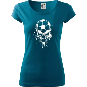 Dámské oblečení Fotbal lebka splash - Dámské triko Pure - 3XL ( Petrolejová )
