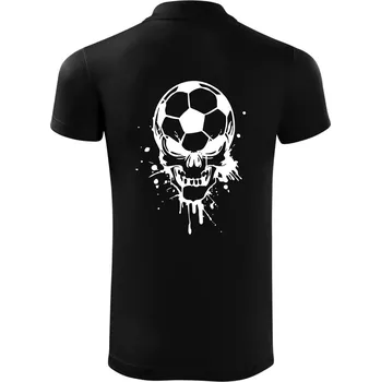 Pánská košile Fotbal lebka splash - Polokošile Victory sportovní (dresovina) - S ( Černá )