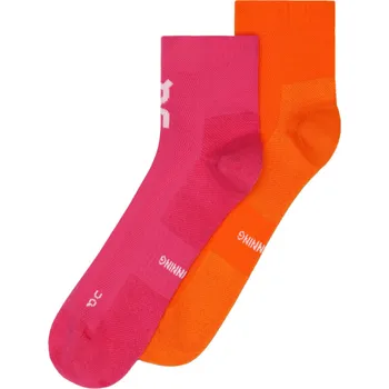 Dámské ponožky On Core Run Sock Mid 2P 2UF10073889 U - flame/pink S