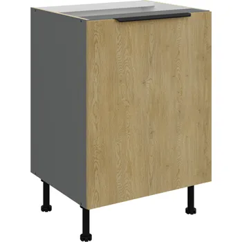 Kuchyňská skříňka Spodní skříňka na nožičkách 60 D 1F BB, v provedení dub Cremona/antracit