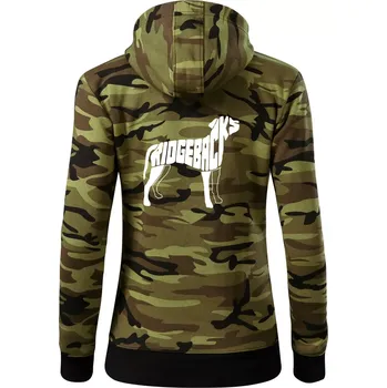 Dámská mikina Ridgeback - Dámská mikina trendy zipper s kapucí - XL ( Zelený maskáč )