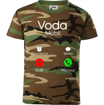 Chlapecké tričko Voda volá - Dětské maskáčové triko - 122 cm/6 let ( Hnědý maskáč )