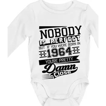 Nobody is perfect - 1964 - Body kojenecké s dlouhým rukávem - Dlouhý r. do 3 měs ( Bílá )