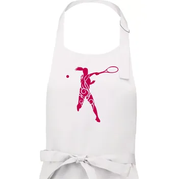 Kuchyňská zástěra Tenistka klikihaky - Dámská zástěra na vaření - Univerzální velikost ( Bílá )