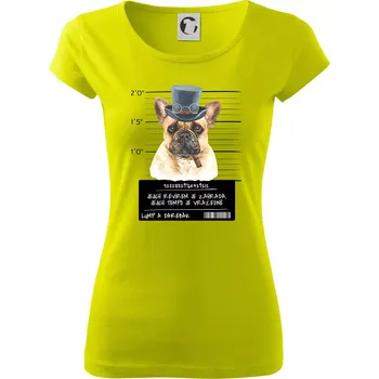 Dámské tričko Lump a darebák francouzský buldoček - Dámské triko Pure - M ( Limetková )