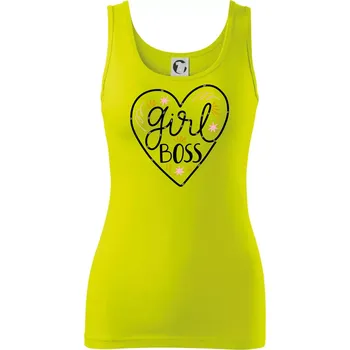 Dámské tričko Girl boss - srdce - Dámské tílko - 2XL ( Limetková )