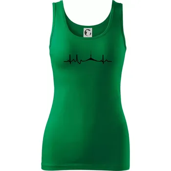 Dámské tričko Ekg Jeseníky - Dámské tílko - XL ( Středně zelená )