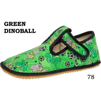 Dívčí bačkory Bačkůrky BFN 170020/W - Green Dinoball, Beda Barefoot Velikost: 27