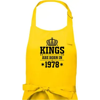 Kuchyňská zástěra Kings are born in 1978 - Pánská zástěra na vaření - Univerzální velikost ( Žlutá )