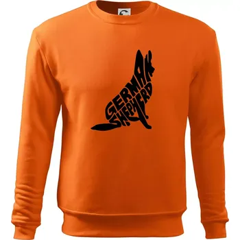 Pánská mikina Německý ovčák sedící napis - Mikina Essential pánská - 2XL ( Oranžová )