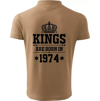 Pánská košile Kings are born in 1974 - Polokošile pánská Pique Polo 203 - 4XL ( Písková )