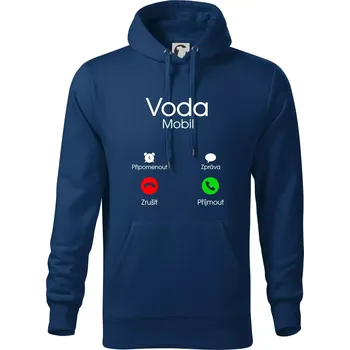 Pánská mikina Voda volá - Mikina pánská Cape s kapucí - 5XL ( Půlnoční modrá )