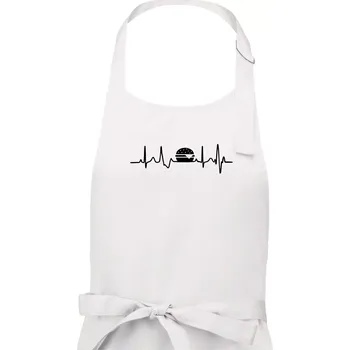 Kuchyňská zástěra Ekg hamburger - Pánská zástěra na vaření - Univerzální velikost ( Bílá )