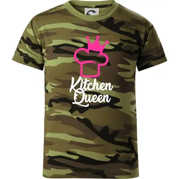 Chlapecké oblečení Kitchen Queen - Kuchařka - Dětské maskáčové triko - 134 cm/8 let ( Zelený maskáč )