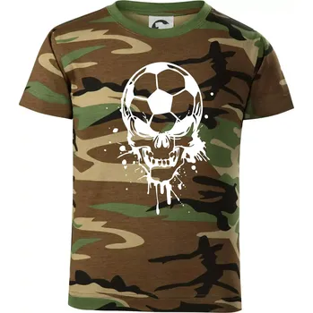 Chlapecké tričko Fotbal lebka splash - Dětské maskáčové triko - 122 cm/6 let ( Hnědý maskáč )
