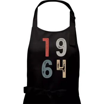 Kuchyňská zástěra Vintage číslice 1964 - Dámská zástěra na vaření - Univerzální velikost ( Černá )