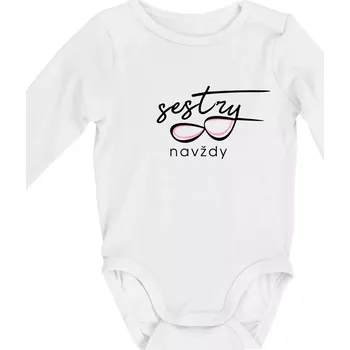 Kojenecký body Sestry navždy - Body kojenecké s dlouhým rukávem - Dlouhý r. do 3 měs ( Bílá )