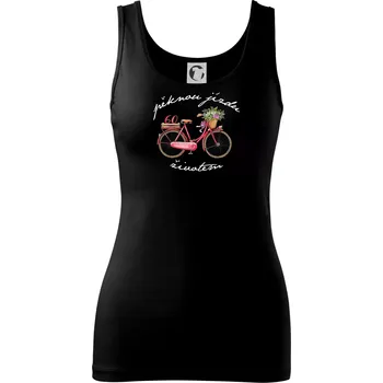 Dámské tričko Pěknou jízdu životem 60 - Dámské tílko - L ( Černá )