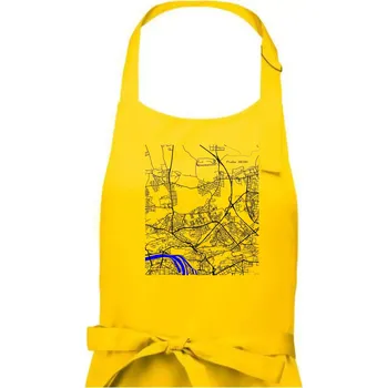 Kuchyňská zástěra Praha 18200 - Mapa s vodními toky - Pánská zástěra na vaření - Univerzální velikost ( Žlutá )