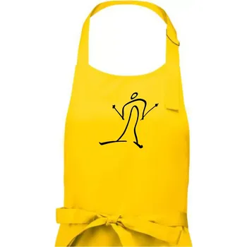 Kuchyňská zástěra Běžkař kreslený - Pánská zástěra na vaření - Univerzální velikost ( Žlutá )