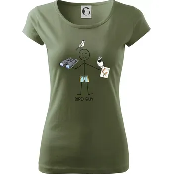 Dámské tričko Bird guy - Dámské triko Pure - M ( Khaki )