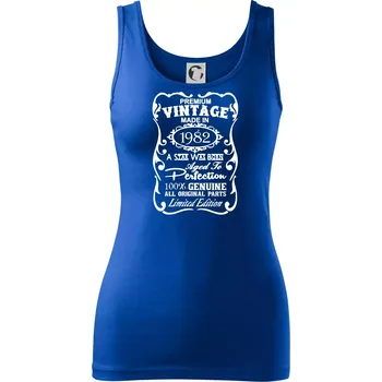 Dámské tričko Vintage Etiketa - 1982 - Dámské tílko - XL ( Královská modrá )